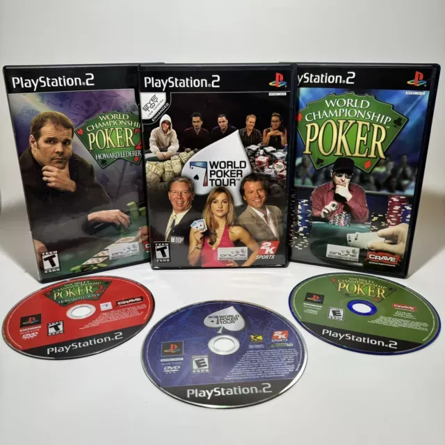 World Poker Tour + World Championship Poker Lot Of 3 PS2 Sony PlayStation 2 CIB