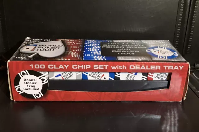 World Poker Tour - 100 11.5G Clay Filled With Black Dealer Tray