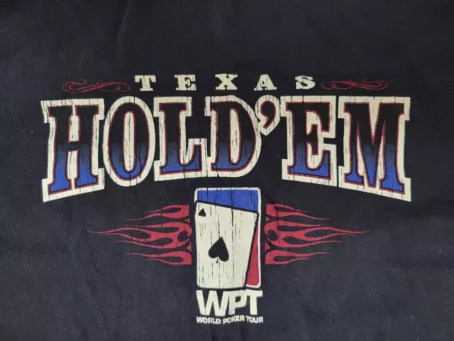 Texas Hold Em Mens Black T Shirt Large Holdem Poker Cards