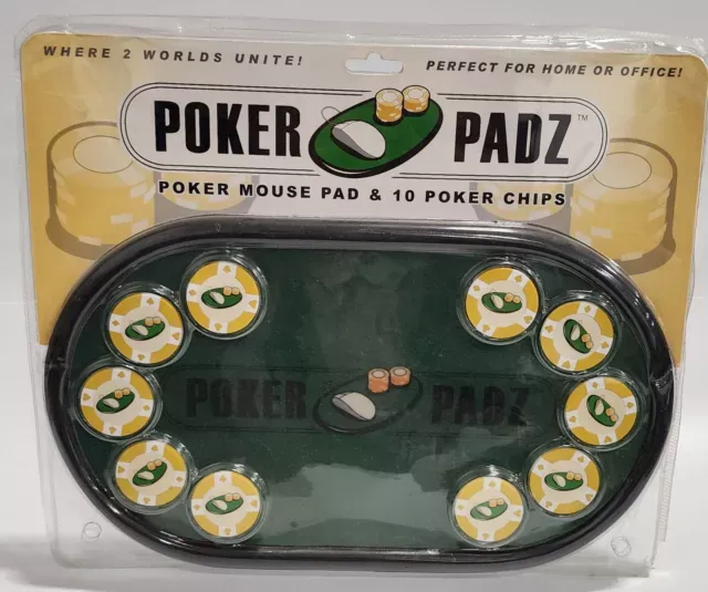 WORLD POKER TOUR POKER PADZ Mouse Pad & 10 Poker Chips 227