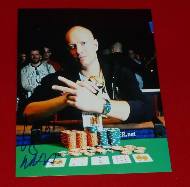 GREG MUELLER WPT WSOP poker player signed 8x10 COA 2