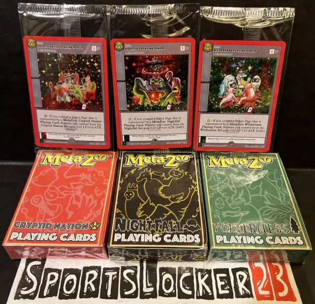Metazoo WPT Poker Playing Card Decks Set of 3 & 3 Promo Cards 1-3 NEW - IN HAND⚡