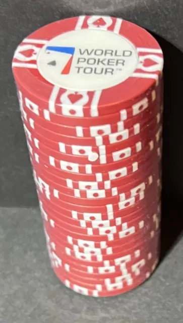 25 World Poker Tour Red Chips (Still Sealed in Package)