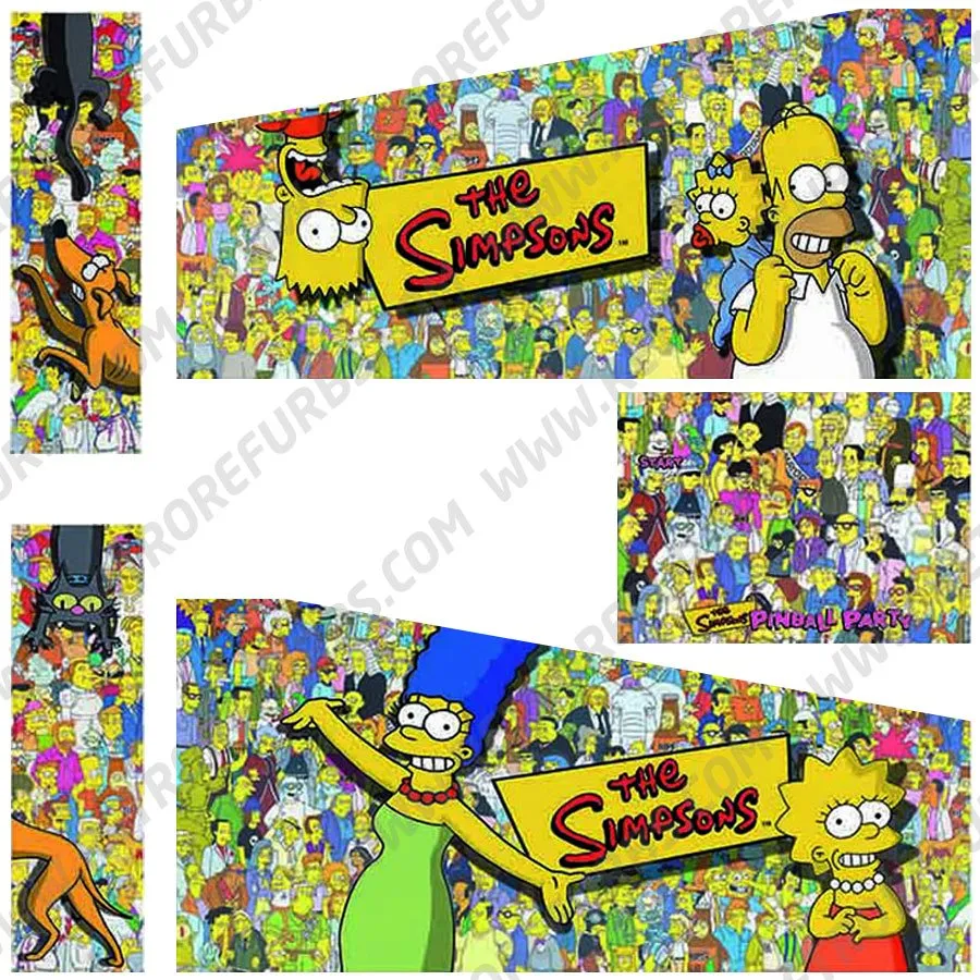 The Simpsons Pinball Party Pinball Cabinet Decals Flipper Side Art Stern Original