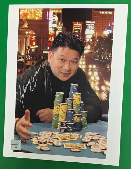 JOHNNY CHAN Signed 8x10 Photo Autograph Picture COA WSOP Poker WPT Cards