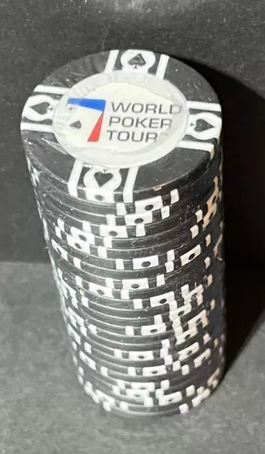 25 World Poker Tour Black Chips (Still Sealed in Package)