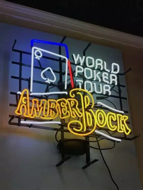 Light Lager Beer World Poker Tour 24"x20" Neon Lamp Light Sign Wall Decor