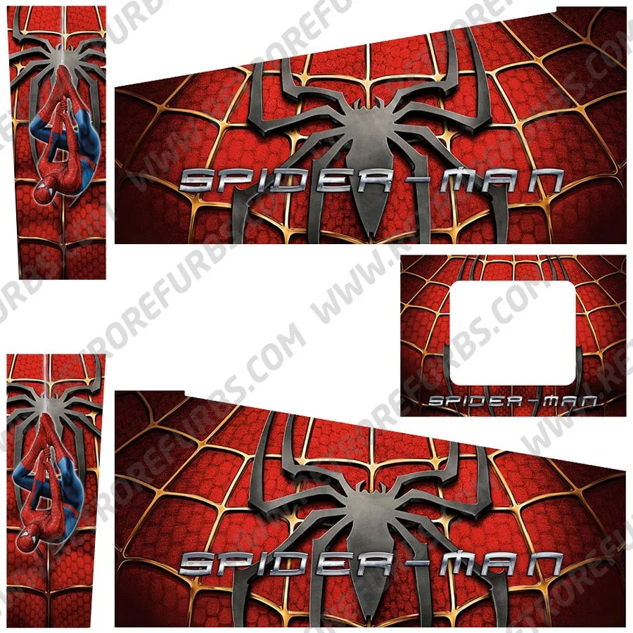 Spider Man Suit Edition Alternate Pinball Cabinet Decals Flipper Side Art Original Stern