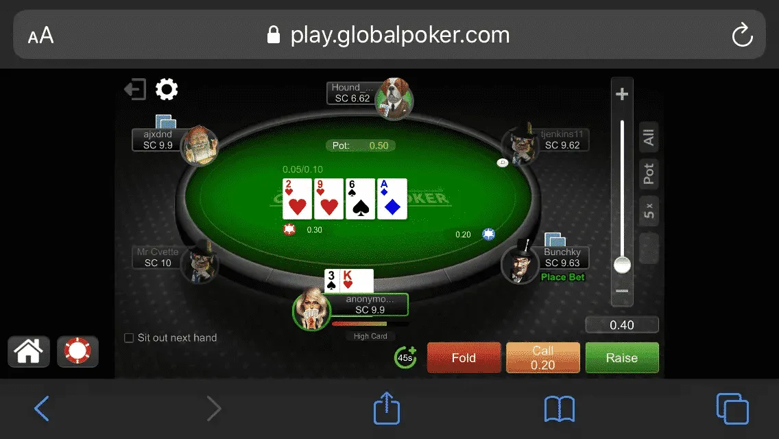 Global Poker mobile 3