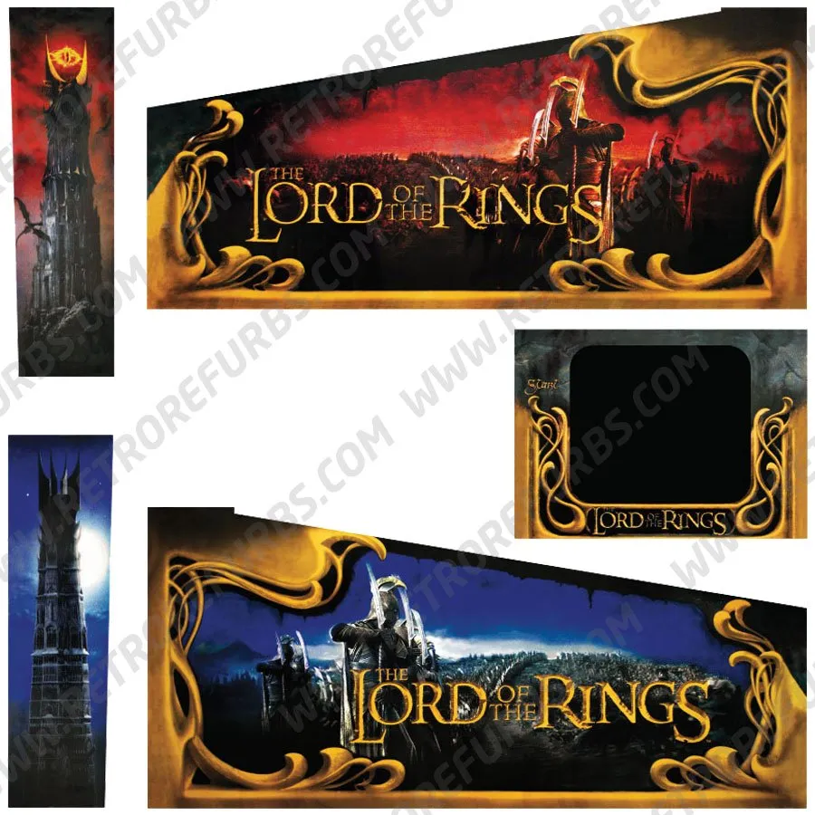Lord of the Rings Pinball Cabinet Decals Flipper Side Art Original Stern