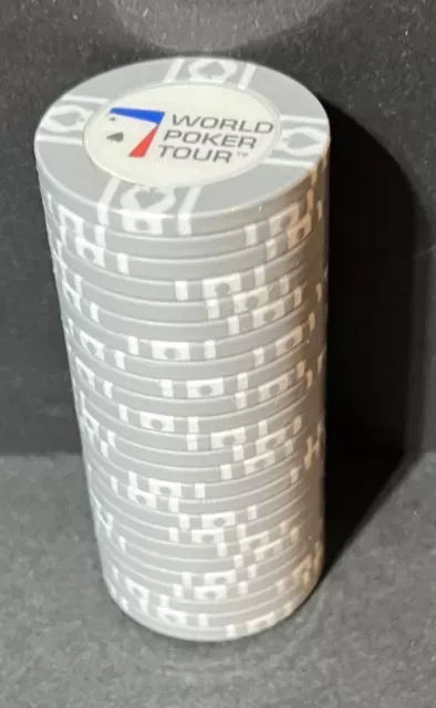 25 World Poker Tour Grey Chips (Still Sealed in Package)