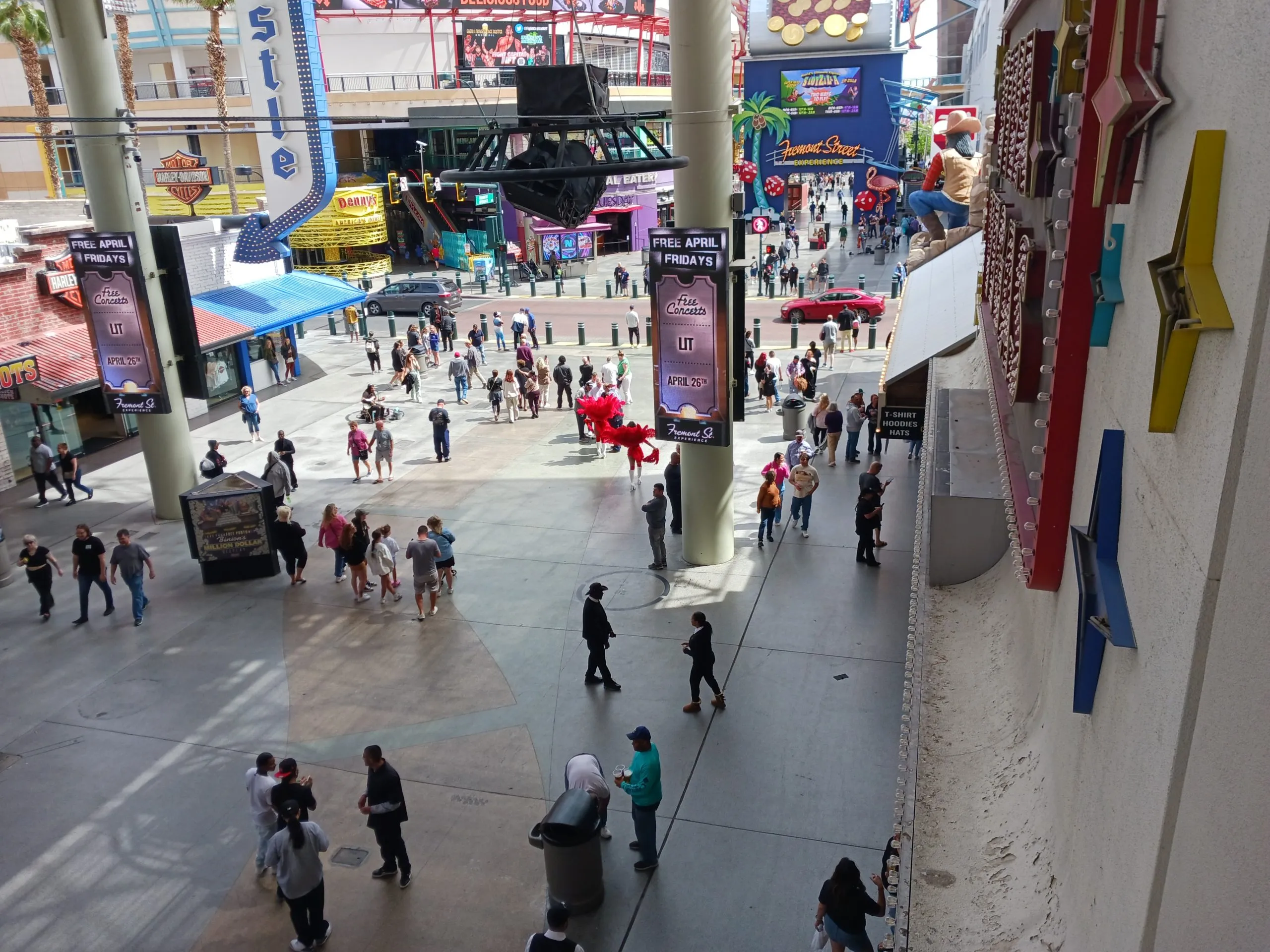 View of Fremont Street from The D on March 29, 2024