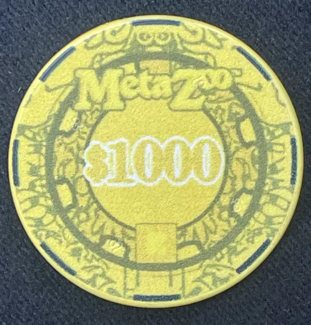 MetaZoo Kickstarter WPT Yellow $1000 Poker Chip RARE
