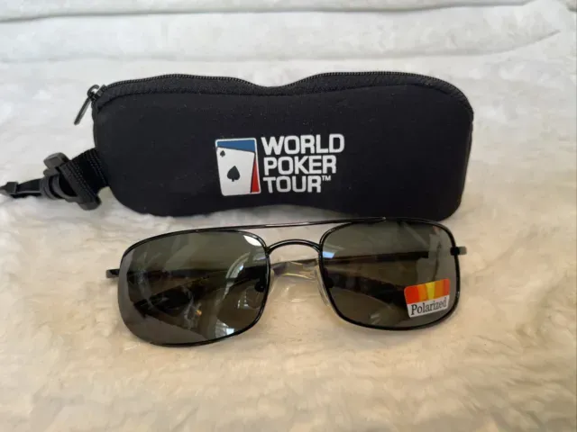 World Poker Tour WPT Zip Pouch Black Plastic Sunglasses Poker Nice New